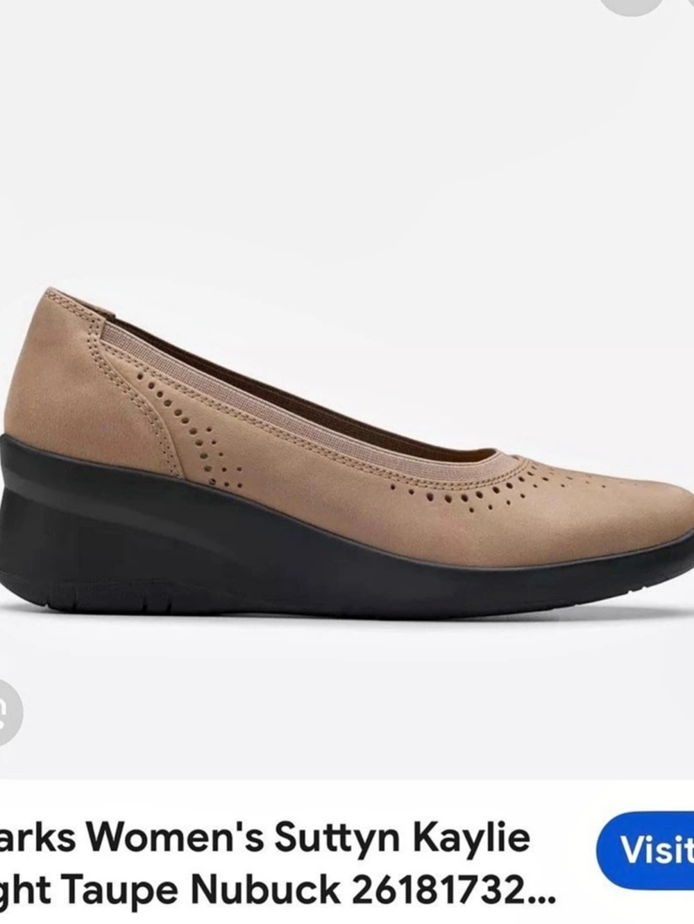 Clarks Suttyn Kaylie Wedge Pumps in Light Taupe Nubuck  US 8  New With Tags